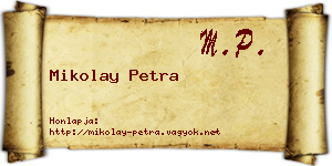 Mikolay Petra névjegykártya