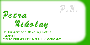 petra mikolay business card